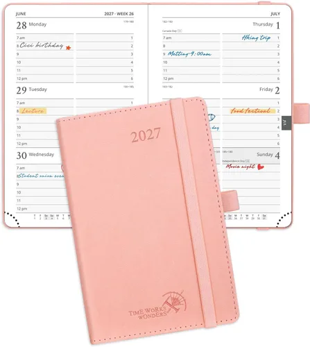 Miniatura 66 de POPRUN Agenda de bolsillo 2026-2027, tamaño del bolso, 4 x 6.25 pulgadas, calendario de bolsillo (julio de 2026 a junio de 2027) para bolso