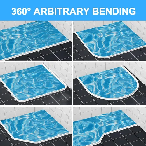 Miniatura 4 de Duzzy Umbral de Ducha Plegable de 98 Pulgadas Barrera de Agua, Tope de Agua de Silicona para Ducha, Ideal para Acceso en Silla de Ruedas, Adecuado