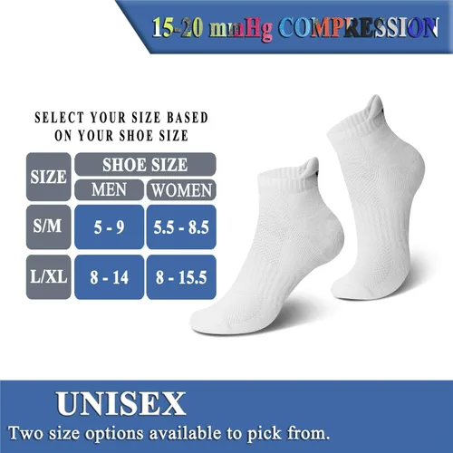 Miniatura 7 de QUXIANG Calcetines de compresión para mujeres y hombres, circulación, 367 pares de soporte de tobillo de 15-20 mmHg, lo mejor para correr, ciclismo