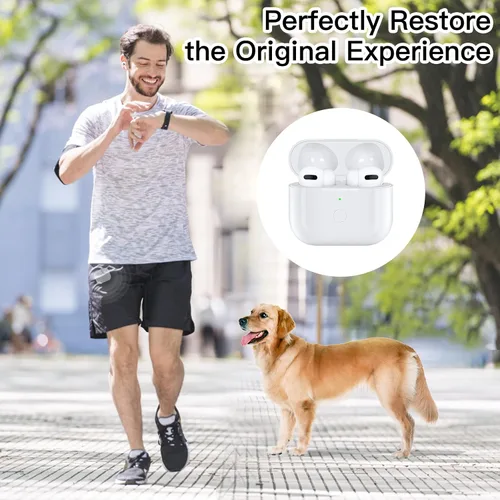 Miniatura 7 de Funda de carga inalámbrica de repuesto compatible con AirPod de 3ª generación, funda de cargador Air Pod 3 con botón de sincronización de Blanco