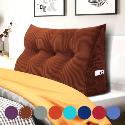 Miniatura 23 de Almohada de cuña gruesa de 14 libras tamaño King para cabecero, posicionador de cuerpo, almohada de lectura triangular para sentarse en la cama