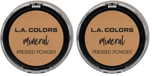 L.A. COLORS Polvo prensado mineral, arena CMP379 (paquete de 2)