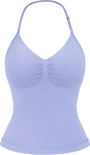 Miniatura 10 de YEOREO SoftHue Impact Longline Top de Tirantes para Mujer Camiseta sin Mangas Halter para Ejercicio sin Espalda Gimnasio Longline con Correa