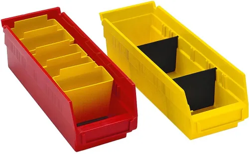 Miniatura 2 de Quantum Storage QSB108 - Contenedores de plástico anidables resistentes para farmacia, hospital y almacén, labio colgante y 7 ranuras divisoras