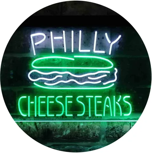 Miniatura 19 de ADVPRO Philly Cheese Steaks Café - Letrero de neón LED de doble color, azul y rojo, 24 x 16 pulgadas st6s64-i3850-br