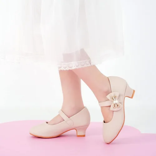 Miniatura 2 de Dufannie Zapatos de vestir para niñas, zapatos planos de princesa Mary Jane con diseño de flores para bodas, fiestas, con purpurina para niños
