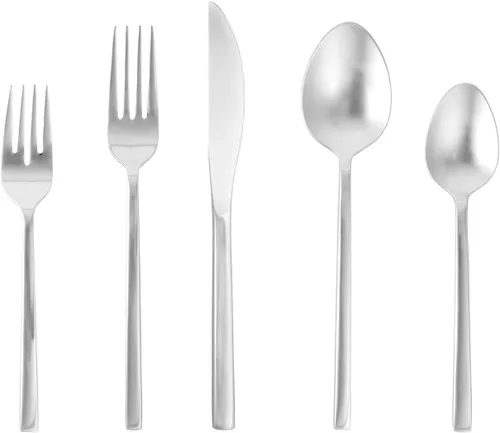 Miniatura 8 de FORTESSA Arezzo - Cubiertos de acero inoxidable 18/10, juego de 20 piezas con cuchillos de mesa, tenedores y cucharas (servicio para 4), apto