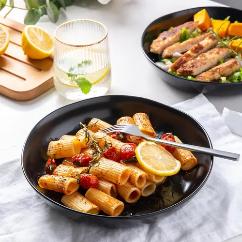 Miniatura 4 de AmorArc 9.75'' de cerámica cuencos grandes para pasta, juego de 4 cuencos planos de gres de 38 onzas para servir, cuencos aptos para horno