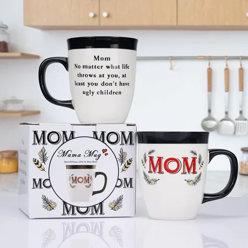 Miniatura 5 de Taza de café de cerámica para mamá, de 16 onzas, divertida taza de café para mujeres, mejor día festivo, Navidad, día de la madre, cumpleaños