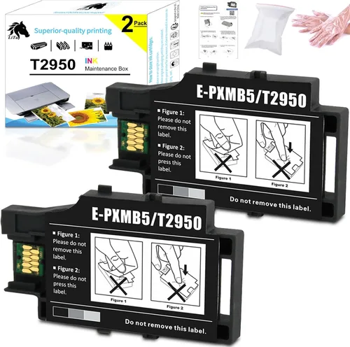 Miniatura 8 de Paquete de 5 cajas de mantenimiento WF-110, caja de mantenimiento de tinta T295000 T2950 remanufacturada para impresora de inyección de tinta móvil