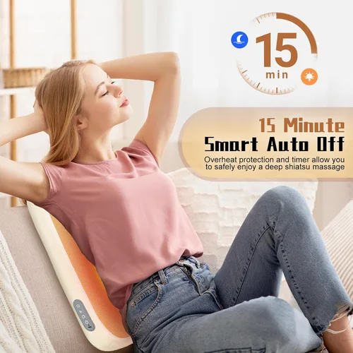 Miniatura 6 de Shiatsu - Masajeador de espalda con calor, masaje de rodamiento hacia arriba y hacia abajo, masajeador eléctrico de espalda para aliviar el dolor