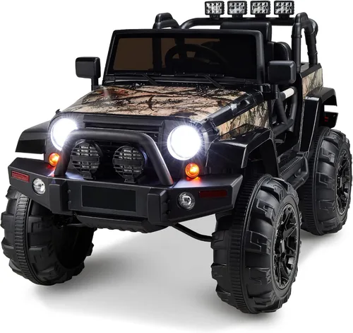 Best Choice Products Camión de paseo para niños de 12 V, auto de juguete con batería con suspensión de resorte, control remoto, 3 velocidades, luces
