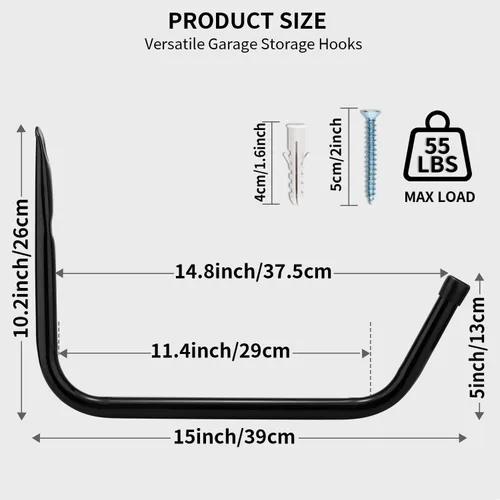 Miniatura 2 de Kayak Storage Rack Wall Mount, Kayak Hooks, Heavy Duty Garage Storage Hooks Suitable for Hanging Ladders, Bikes, Kayak Paquete de 6 unidades.