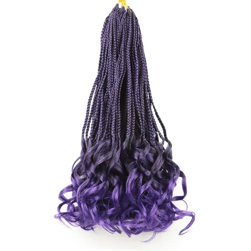 Miniatura 9 de Trenzas de ganchillo rizado francés T33, cabello pre-anillado 10 pulgadas, trenzas cortas rizadas francesas con extremos rizados, trenzas box