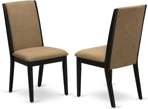 Miniatura 4 de East West Furniture ANLA3-ABK-47 - Juego de muebles de comedor de 3 piezas que contiene una mesa de cocina redonda con pedestal y 2 sillas