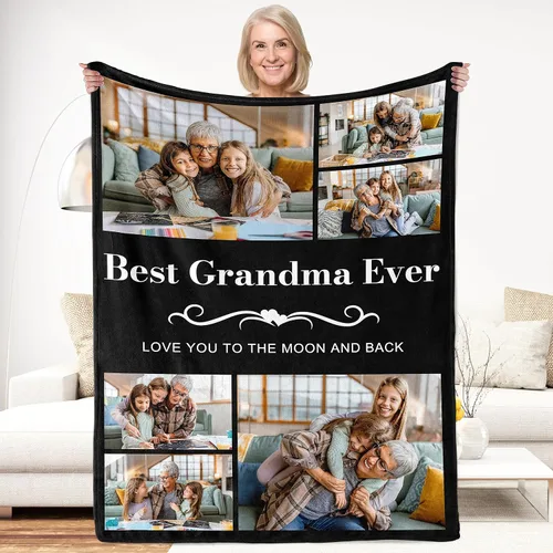 Miniatura 12 de Regalos de Beat Mom Ever, mantas personalizadas con fotos, mantas personalizadas con imagen para mamá de hija, hijo, a mi mamá, amante o esposa