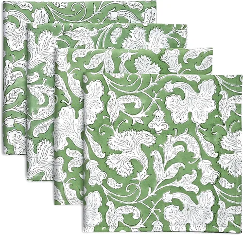 Miniatura 22 de Ridhi - Servilletas de 100 % algodón con estampado de espárragos verdes de 18 x 18 pulgadas (juego de 4) servilletas de cocina reutilizables