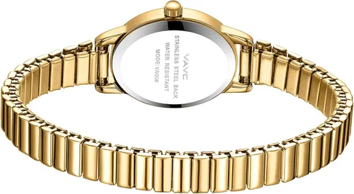 Miniatura 3 de Relojes pequeños de oro para mujer, reloj analógico para mujer con banda de expansión de acero inoxidable, esfera romana ovalada, resistente al agua