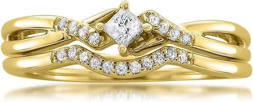 La4ve Diamonds 15 Carat Diamond, 10K Yellow Gold Engagement Bridal Set (H-I,I1-12)Jewelry For WomenGift Box Included