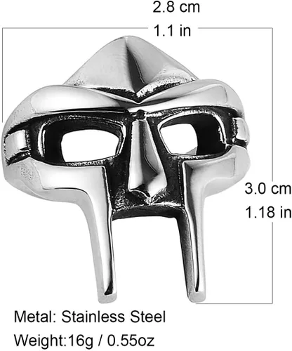 Miniatura 2 de HZMAN - Casco para hombre, estilo gótico y punk, acero inoxidable, diseño de máscara espartana, estilo nórdico, pagano, vikingo