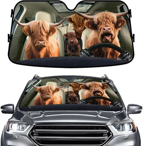 Miniatura 35 de GENANY - Cubierta de parabrisas de flamenco para automóvil, SUV, camión (55 x 30 pulgadas), protector térmico plegable, persianas para ventanas