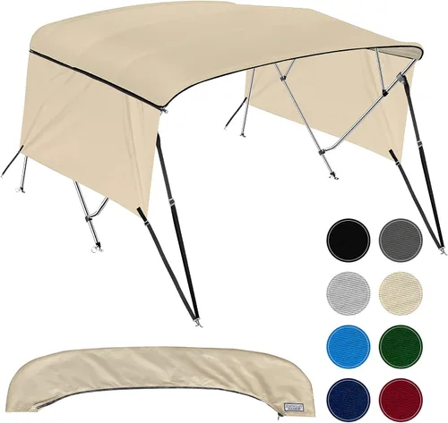 Miniatura 10 de KNOX Bimini tops universales de 4 arcos para paredes laterales, postes de apoyo, lona marina 900D a prueba de decoloración, funda de almacenamiento