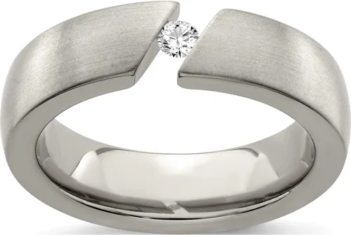 Jewelry By Sweet Pea Titanio Edward Mirell cepillado 0.10 quilates diamante 0.236 in banda (ancho 6), titanio, 12.5, EMR210-12.5