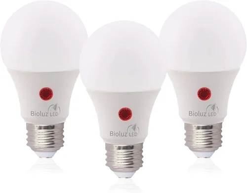 Miniatura 2 de Bioluz LED Paquete de 3 bombillas amarillas para insectos del anochecer al amanecer, 9 W (equivalente a 60 W), bombilla LED A19 con sensor