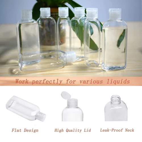 Miniatura 4 de GIMS Paquete de 5 botellas de viaje de 3.4 oz con tapa abatible, aprobadas por la TSA, contenedores a prueba de fugas y bolsa de aseo transparente