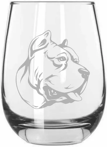 Miniatura 504 de Sakhalin Husky Dog - Copa de vino grabada personalizada de 15.25 onzas sin tallo