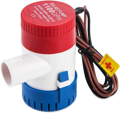 Miniatura 9 de Dontmiss Bomba de sentina sumergible automática para lancha pequeña de 12 V, 1100 gph automática con interruptor de flotador, salida de 1 1/8