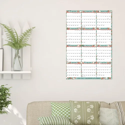 Miniatura 6 de Calendario 2026-2027 – Calendario anual de pared 2026-2027, julio 2026 - junio 2027, 22.4 x 34.6, calendarios de pared plegados de papel, calendario