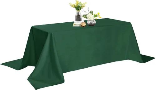 Miniatura 12 de Mantel de poliéster lavable de 90 pulgadas, resistente a las manchas y a las arrugas, mantel decorativo para mesa de comedor, fiestas de bufé y Negro