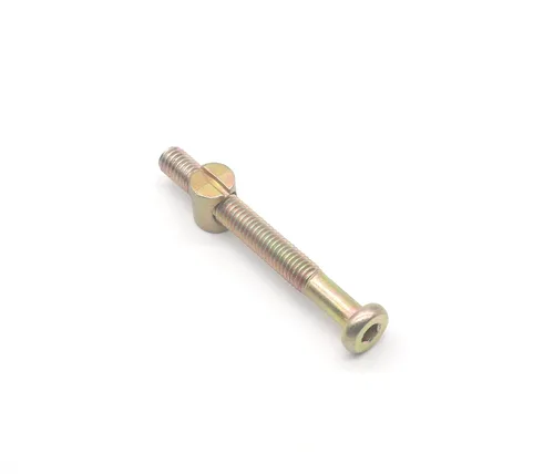Miniatura 5 de Paquete de 10 tuercas hexagonales M8 x 2.756 in para muebles para cuna, sillas y camas, rosca de 2.008 in, chapado en zinc