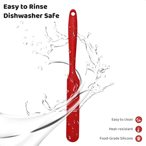 Miniatura 3 de Raspador de tarro de silicona con mango largo, esparcidor de mermelada para mantequilla de maní, espátula de cocina para hornear y glaseado