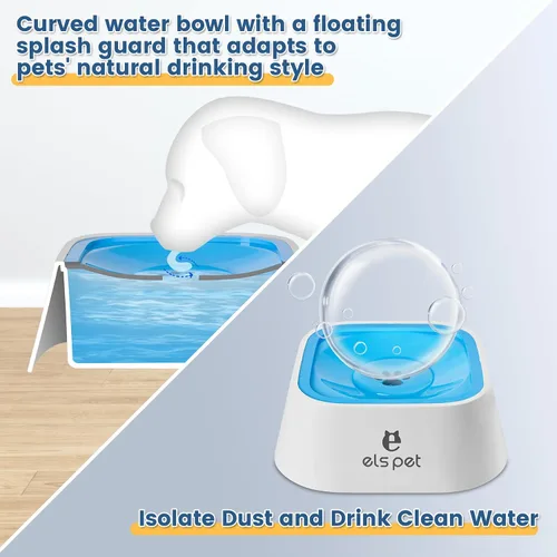 Miniatura 4 de Cuenco de agua para perros sin derrames, cuenco de agua lenta de 35 onzas para perros, sin BPA, diseño antisalpicaduras y antideslizante, cuencos