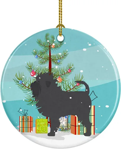 Miniatura 83 de Caroline's Treasures Bulldog inglés «Merry Christmas» adorno de cerámica para árbol de Navidad, decoración colgante para el hogar, Navidad, fiestas