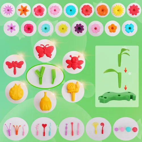 Miniatura 3 de BIRANCO. Juguetes de construcción de jardín de flores - Construye un ramo de arreglos florales para niños pequeños y niños regalos para niñas de 3