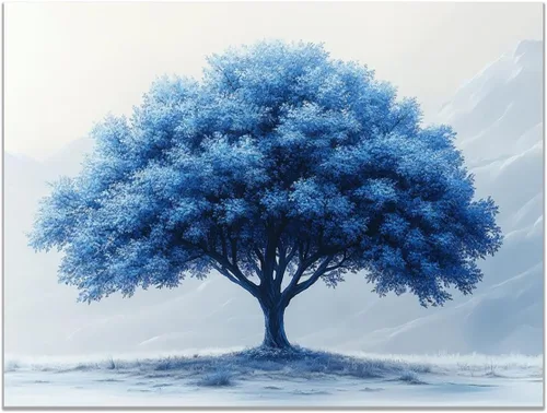 Miniatura 7 de VOCBAN Tree of Life Wall Art The Picture Artwork Canvas Prints Tree Pictures Poster Retro Artwork for Bedroom Living Room Home Decoration(blue