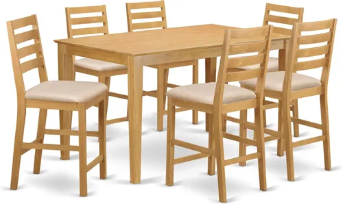 Miniatura 7 de East West Furniture CACF5H-OAK-C - Juego de comedor de 5 piezas de altura de mostrador, incluye una mesa de cocina rectangular y 4 sillas de comedor