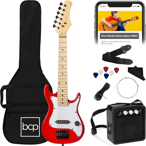 Miniatura 13 de Best Choice Products - Kit de guitarra eléctrica infantil de 30 pulgadas para principiantes con amplificador de 5W, correa, funda, cuerdas y púas