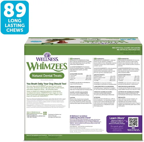 Miniatura 8 de WHIMZEES Wellness Value Box - Golosinas dentales para perros, masticables naturales, tamaño pequeño, (89 unidades)