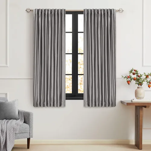 Miniatura 37 de PRIMROSE Cortinas de terciopelo champán de 63 pulgadas de largo para sala de estar, juego de 2 paneles opacos, bolsillo para barra, pestaña trasera