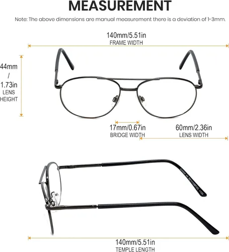 Calabria 1110C - Anteojos de lectura de metal para hombre y mujer, diseño moderno, clásico, elegante, duradero