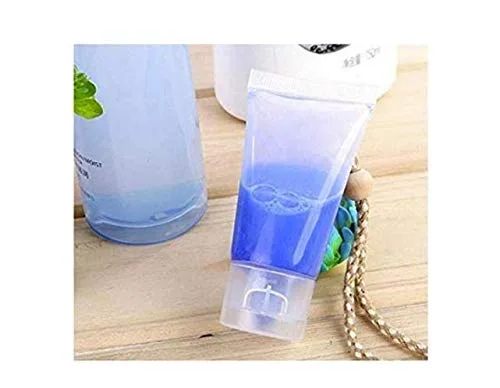 Miniatura 5 de 10 piezas de plástico transparente vacío recargable de plástico suave para apretar, tapa abatible, botella cosmética para loción corporal