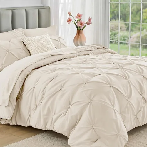 Miniatura 30 de JOLLYVOGUE Juego de edredón tamaño individual de 5 piezas – Juego de ropa de cama tamaño individual en una bolsa para todas las estaciones