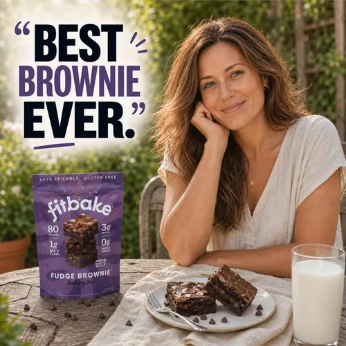 Miniatura 5 de FitBake Keto - Mezcla para hornear de brownie de dulce de azúcar baja en carbohidratos 0.04 oz de carbohidratos netos por porción Sin azúcar