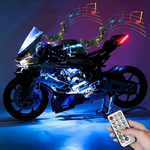Miniatura 8 de Kit de luces LED RC para (M 1000 RR motocicleta 42130) modelo de bloques de construcción, kit de iluminación de construcción compatible con Lego