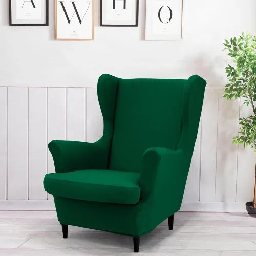 Miniatura 13 de Morbuy Funda para silla Wingback, 2 piezas, lavable, elástica, con respaldo de ala, fundas para silla con brazos para sala de estar, dormitorio