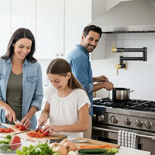 Miniatura 9 de Heyalan Pot Filler - Llenador de ollas de 19 pulgadas para montaje en pared, plegable, extensible, grifo de cocina/restaurante de acero inoxidable
